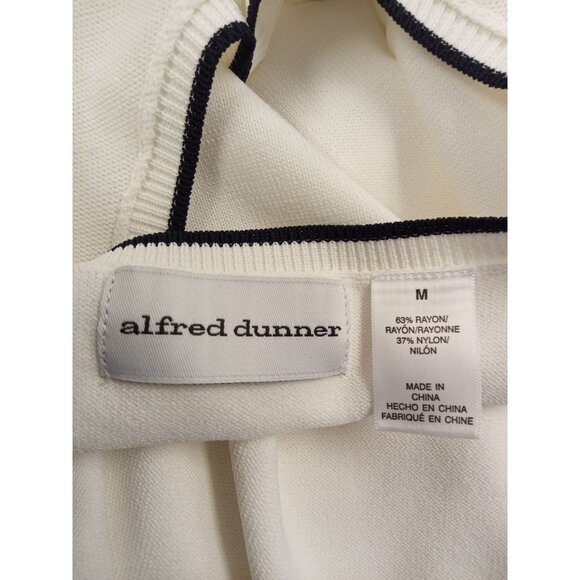 Alfred Dunner Women's White Black Butterfly Stitch Design Cowl Sweater M - Picture 5 of 6